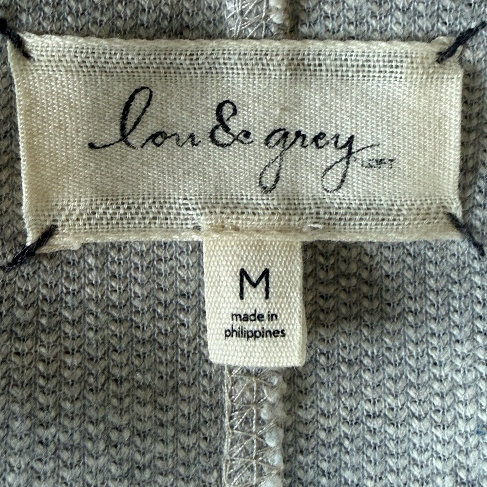 Lou & Grey LOFT Moto Jacket Medium Cream Gray Asymmetrical Zip Knit - Picture 7 of 10